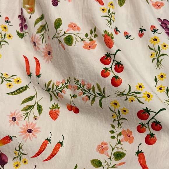 Old Navy Floral Midi Dress - White with Fruit Print - Picture 8 of 8